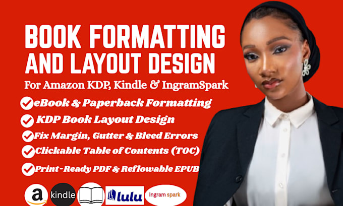 do kindle formatting and kdp book layout design for amazon kdp and ingramspark