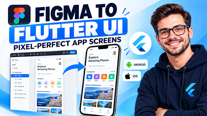 convert figma designs flutter app UI android ios mobile app UI developer react