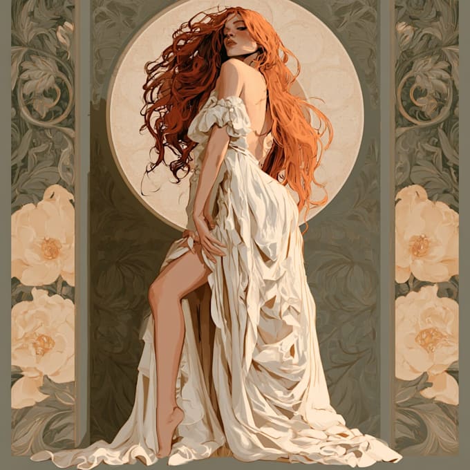do illustrations in art nouveau style