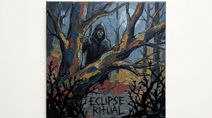create detailed dark art, gore, creepy horror illustrations