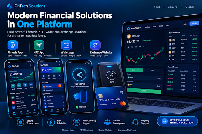 build fintech app, nfc app, wallet app, exchange website