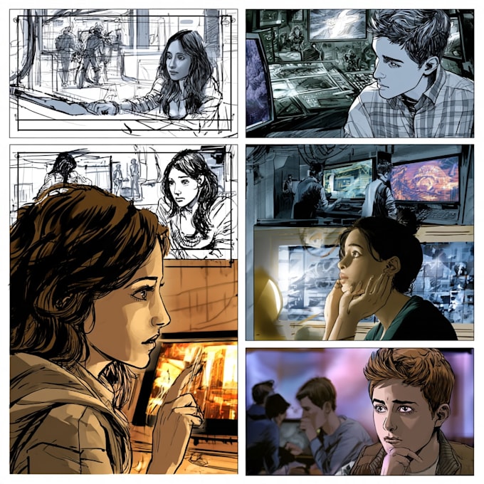 dark noir, comic graphic novel illustration and book design