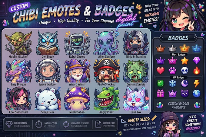 create custom twitch emotes and sub badges