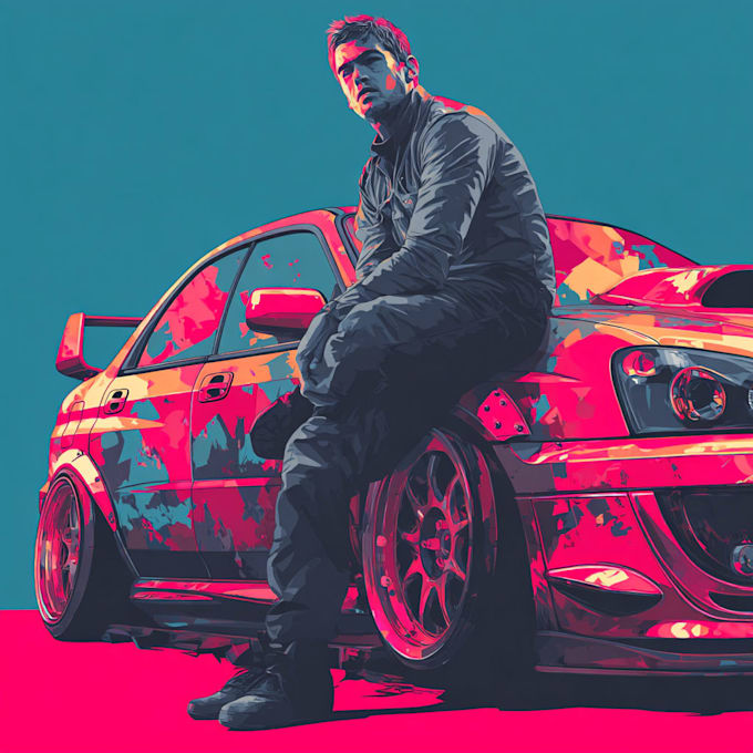 create a realistic automotive digital painting