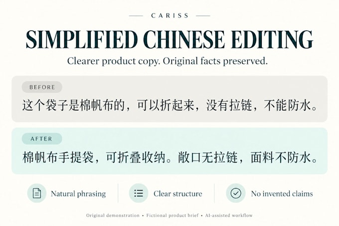 proofread and polish your simplified chinese product descriptions