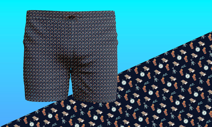 create unique vector pattern designs for men swim trunks