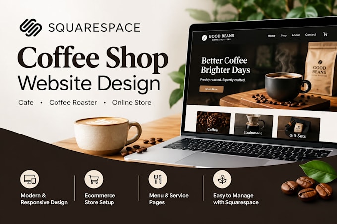 design squarespace coffee roaster ecommerce and store coffee shop website cafe