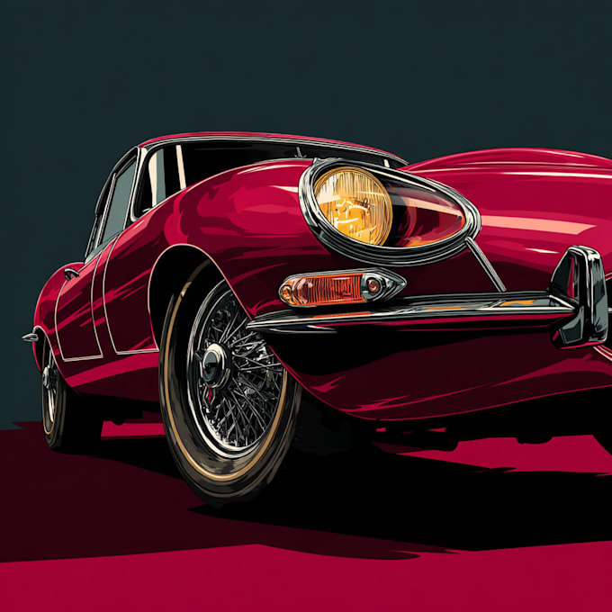 draw a motorcycle or car portrait digitally