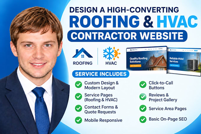 design high converting roofing and hvac contractors website design