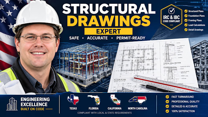 draft structural engineering permit drawings and foundation plans