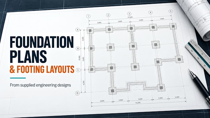 draft foundation plans and footing layouts from supplied engineering designs