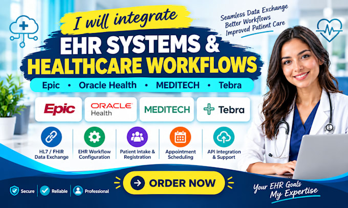 integrate epic oracle health meditech ehr hl7 fhir data exchange tebra workflow