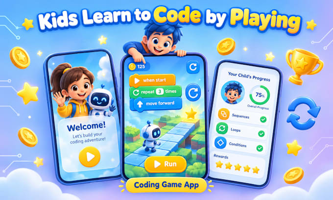 build a coding game app that teaches kids to code