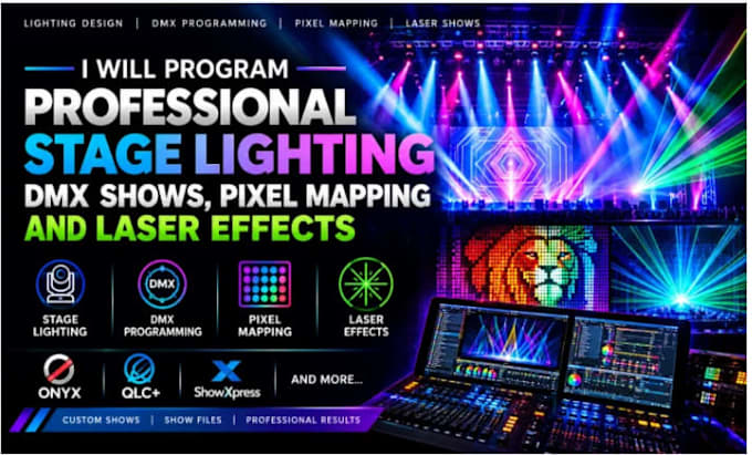 program professional stage lighting dmx shows pixel mapping and laser effects