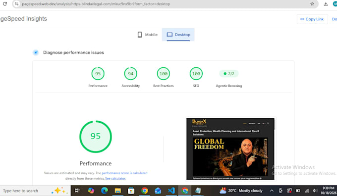 speed up wordpress, improve google pagespeed score and resolve agentic browsing