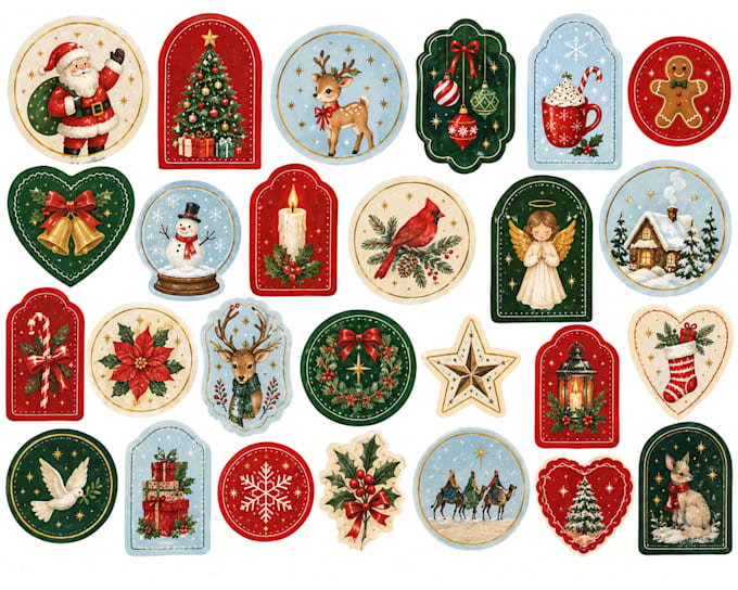 design custom vintage style sticker sheets and illustrations