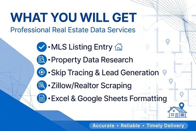 do real estate listing data entry and property research support