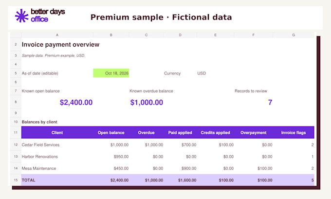 organize contractor invoices and track payments in excel