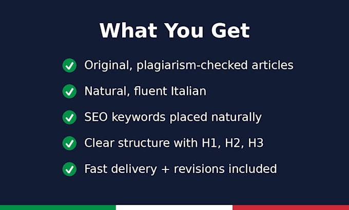 seo blog articles and website content in italian