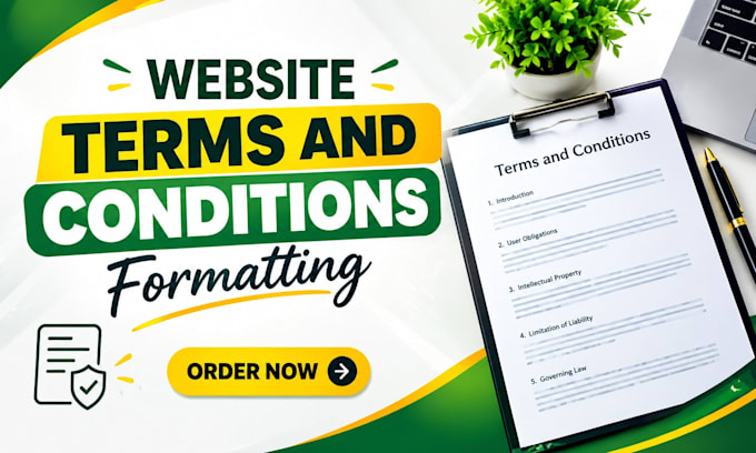 professionally format your website terms and conditions