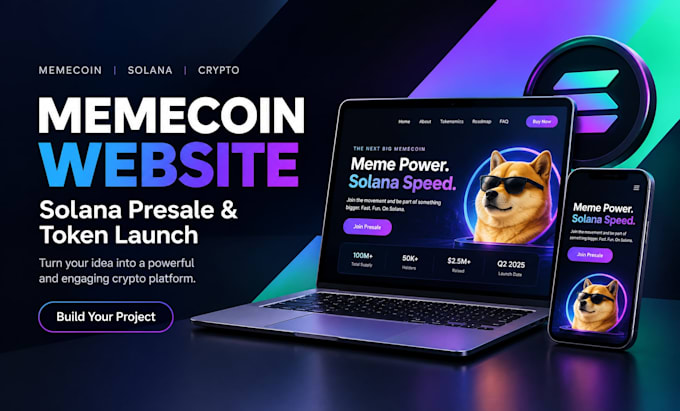create a memecoin website and solana token presale