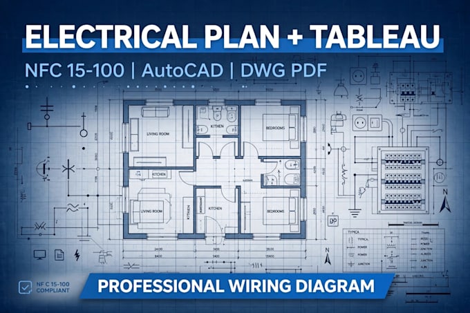 design electrical wiring diagram and tableau nfc15100 autocad