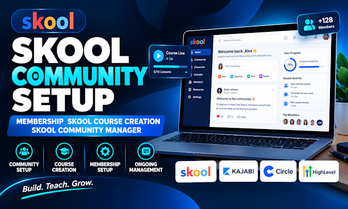 skool community setup membership skool course creation skool community manager