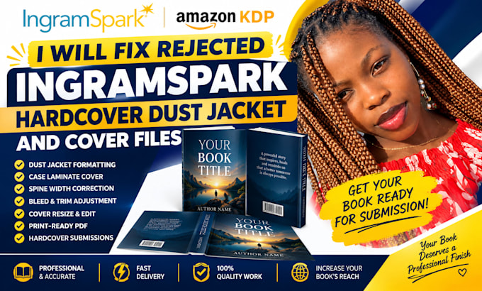 fix rejected ingramspark hardcover dust jacket cover files