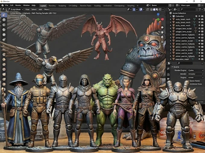 Sculpt high quality 3d model, character, and figure for 3d printing in ...