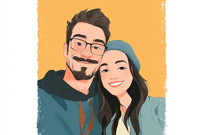 draw couple portrait illustration