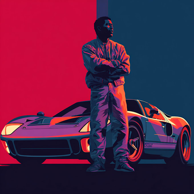 create a hand drawn car portrait from your picture
