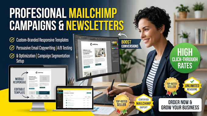 design mailchimp email newsletter and setup automation