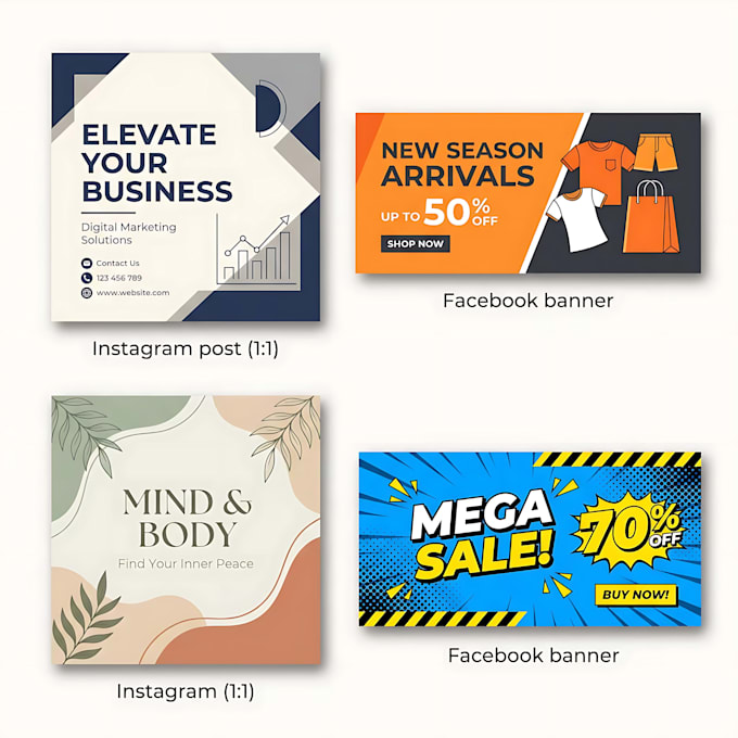 social media post and banner design