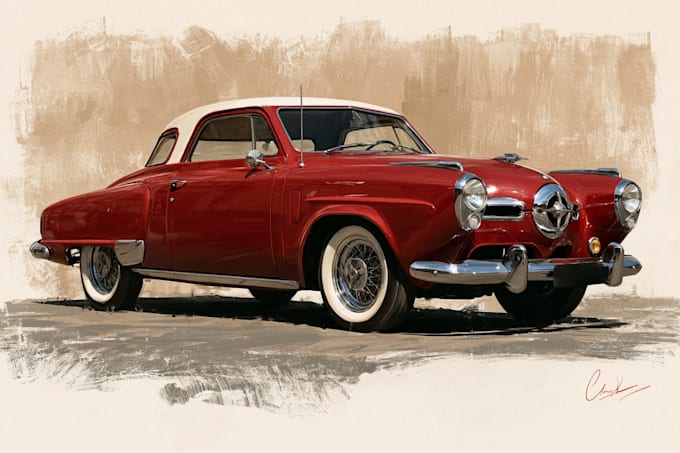 create custom car illustration or street racing vector art