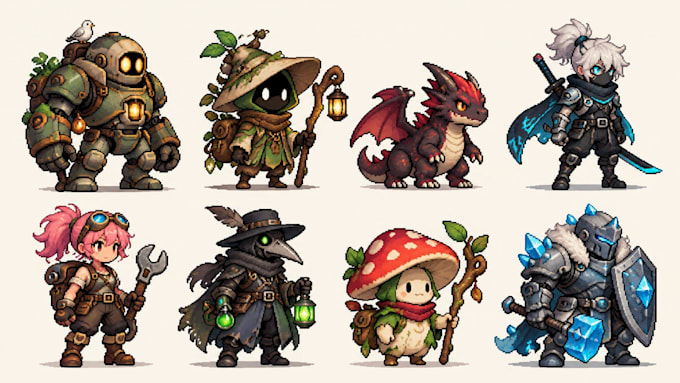create custom pixel art characters for your 2d game
