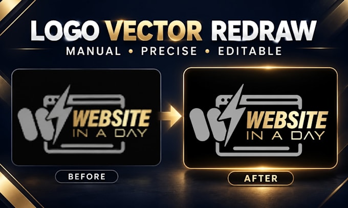 manual ai logo vector redraw and vectorize ai generated image