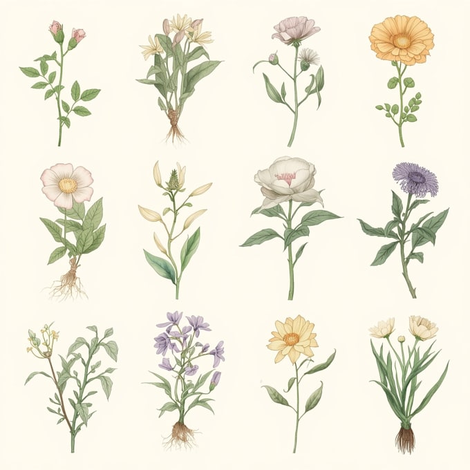 design custom botanical illustrations for flowers and plants