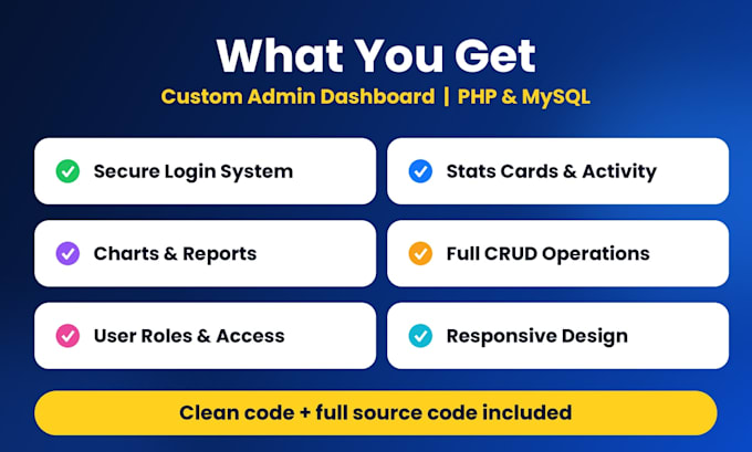 build a PHP mysql admin dashboard