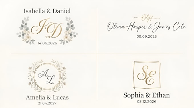 design elegant custom indian wedding monogram logo