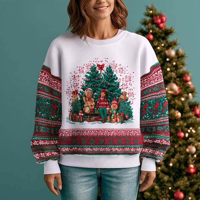 create ugly christmas sweater and sweatshirt design