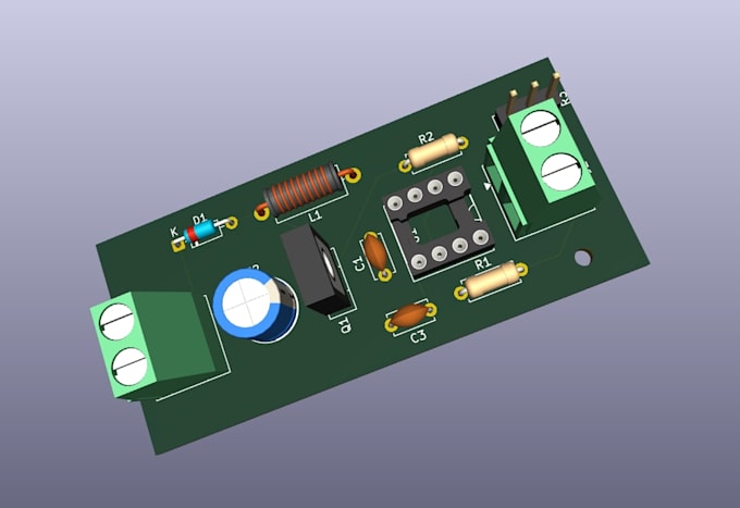 design a custom 2 layered pcb layout and schematic in kicad