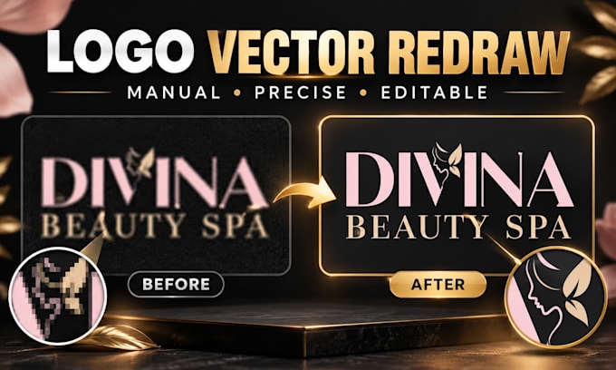 recreate ai logo in vector, redraw and fix blurry details manually