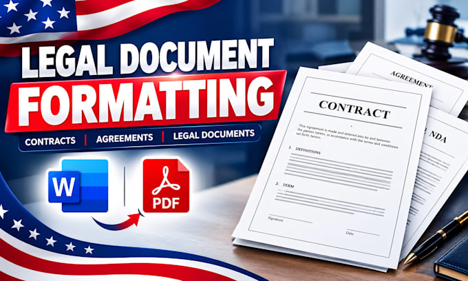 professionally format legal documents, contracts and agreements in word and PDF