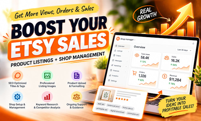 list your etsy digital products and be etsy store manager