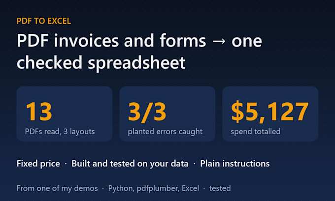 convert pdf to excel and extract invoice data with python
