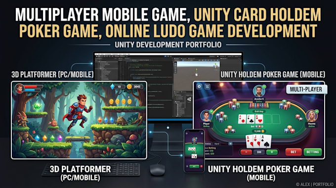 build multiplayer mobile game, unity card game, online ludo game,smart contract