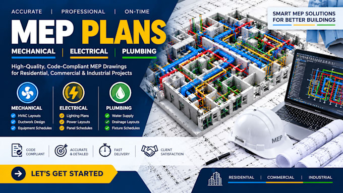prepare complete mep permit drawings for commercial buildings
