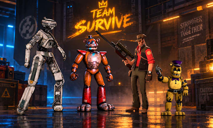 create sfm, port i4d2 model, fnaf model, gmod playermodel, 3d game character art