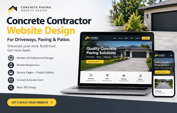 design a concrete contractor website for paving and driveway services