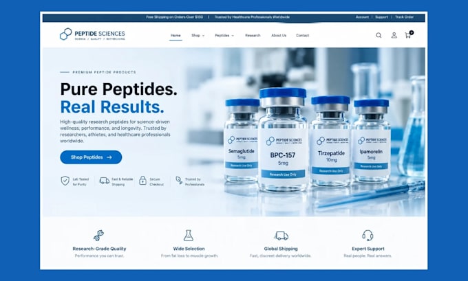 build peptide pen website peptide ecommerce website pharmaceutical website